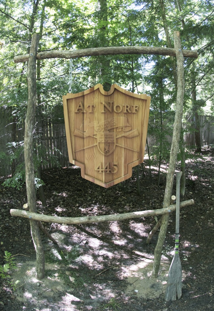 "At Norf" sign from identity system for summer studio. (in progress).
