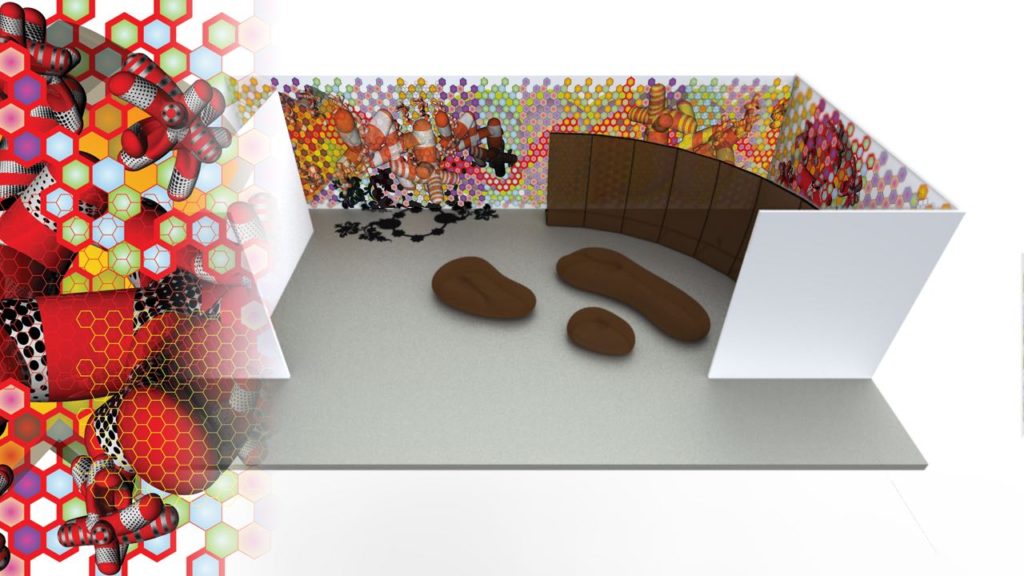 The 3D model of the Installation presented to AXA prior to fabrication and installation.