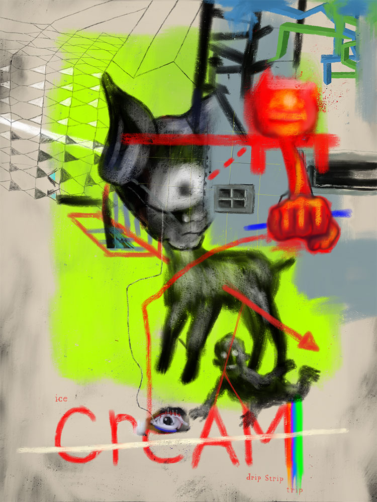 "Cream" 18 x 24 x2" oil on linen by Elliott Earls. 2014.
(Price available on request)