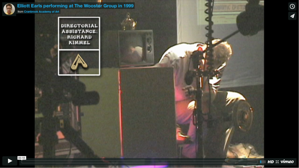 Footage From The Archive of Elliott Earls Performing At The Wooster Group