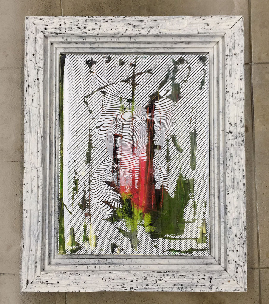 "Cyclops in White" Elliott Earls 18x24x2 in. Oil on plywood. 2016.