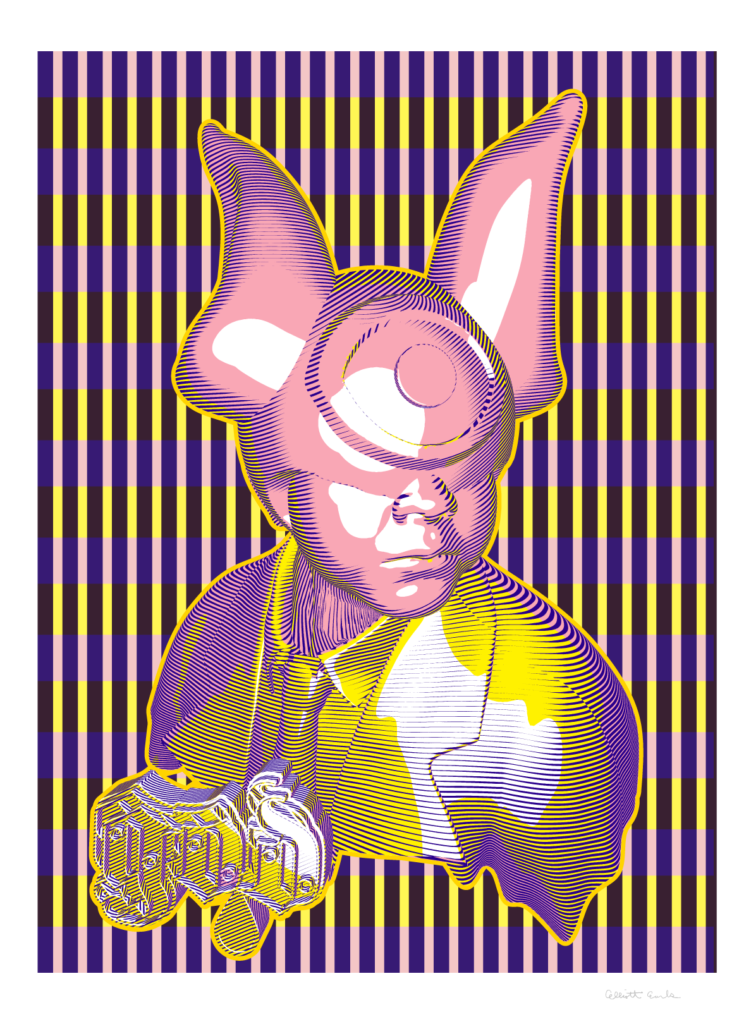 November Limited edition Print by Elliott Earls. “Cycloptical Power (Suited – Plaid)”