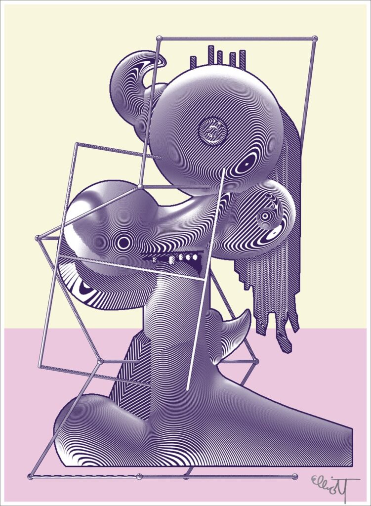 “Elemental Ego Reconstruction” Limited Edition Hand-Pulled Print by Elliott Earls for June 2019