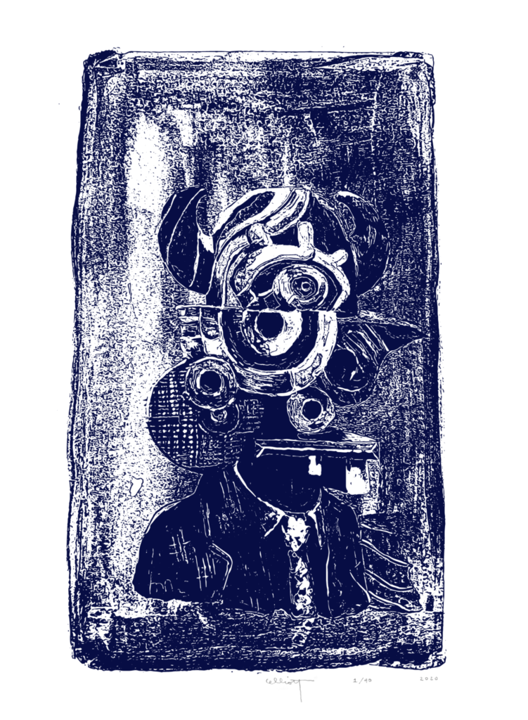 “Individuation And The Rejection of Fear (Translation #2)” June 2020 1 Color Print by Elliott Earls