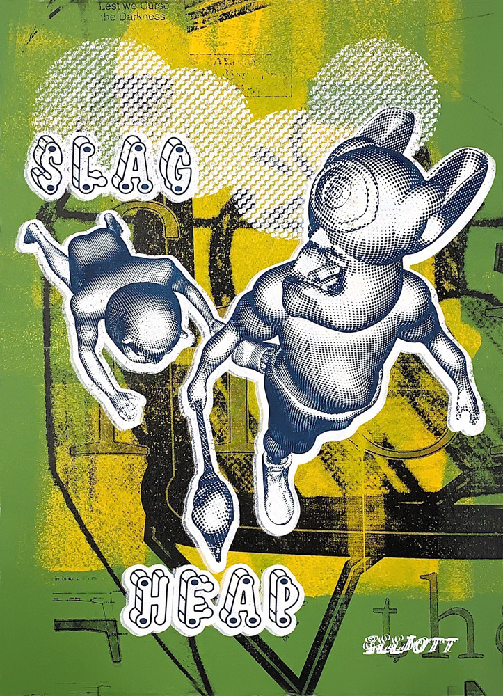 “Slag Heap” Hand-Painted 5 Color Print by Elliott Earls
