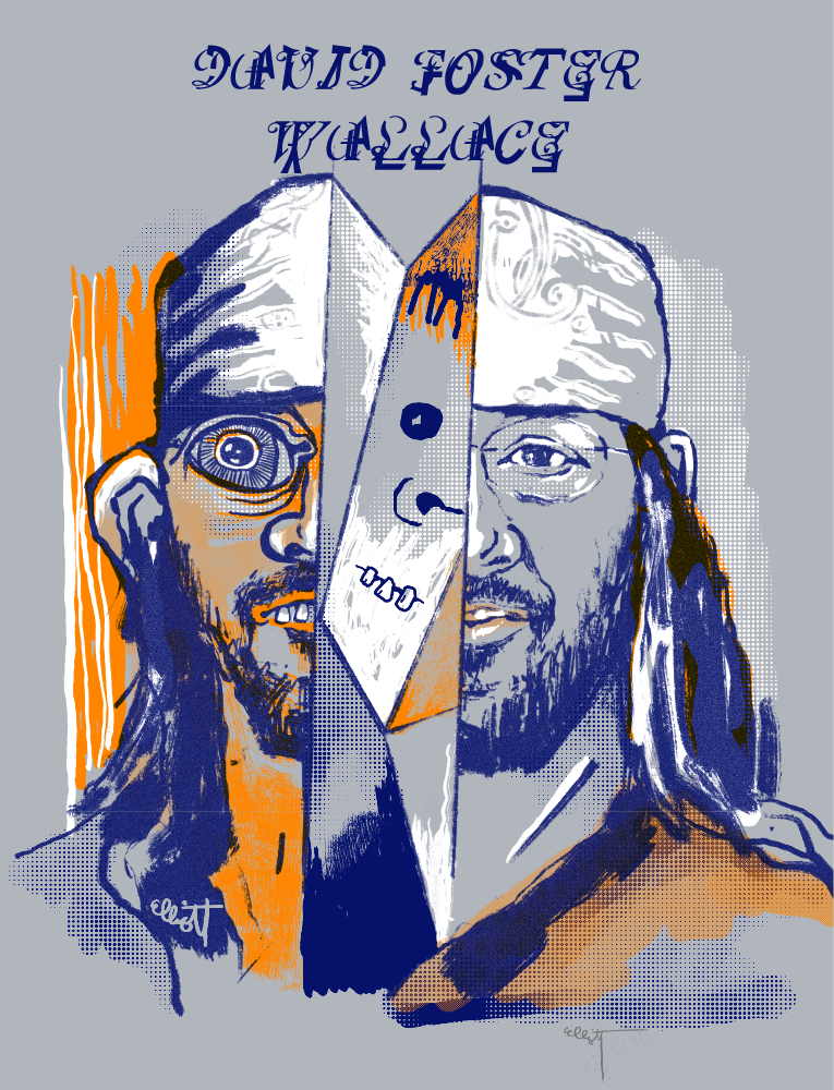 “Portrait of David Foster Wallace” By Elliott Earls for June 2023